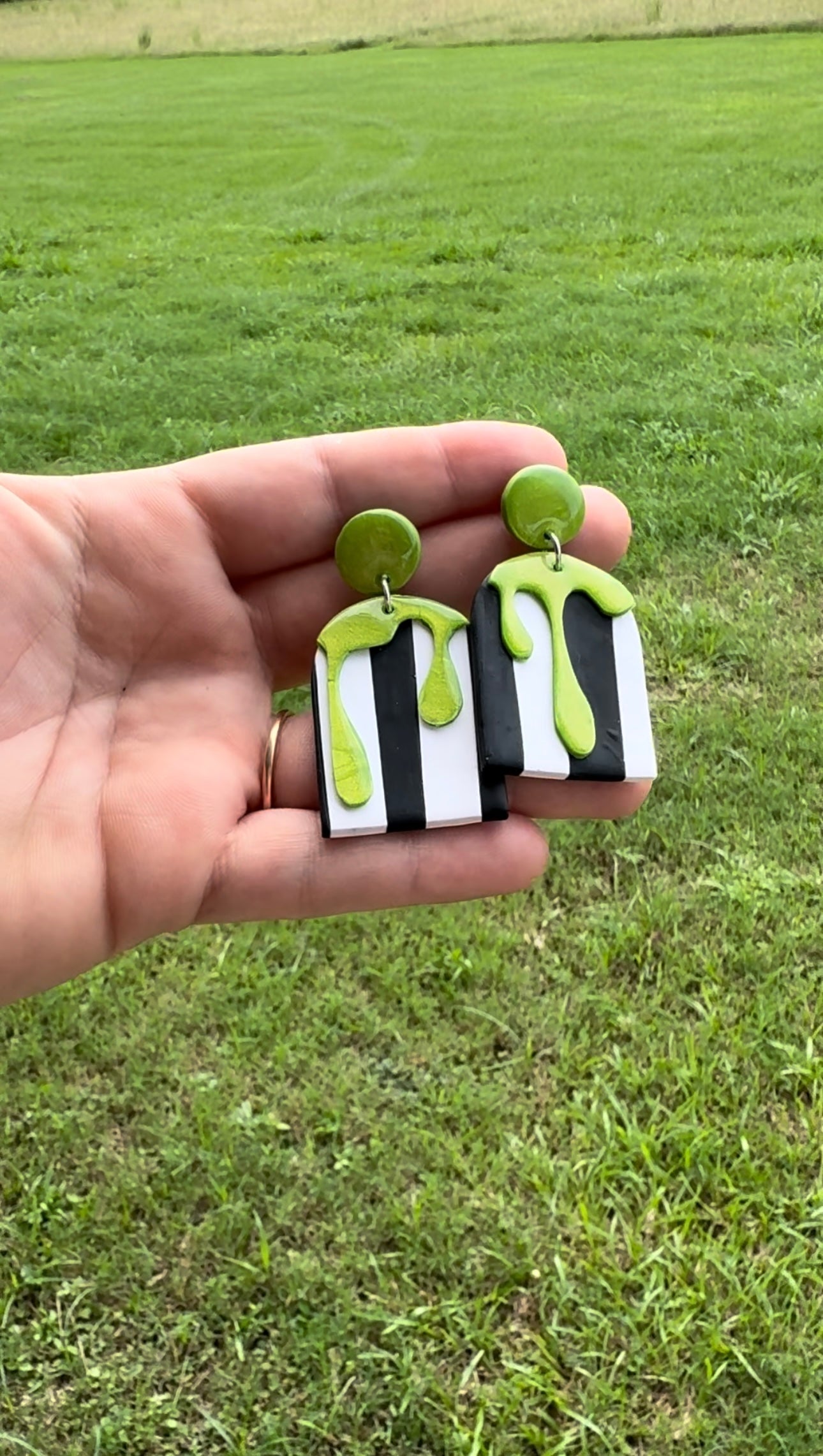 Beetlejuice inspired slime dangles
