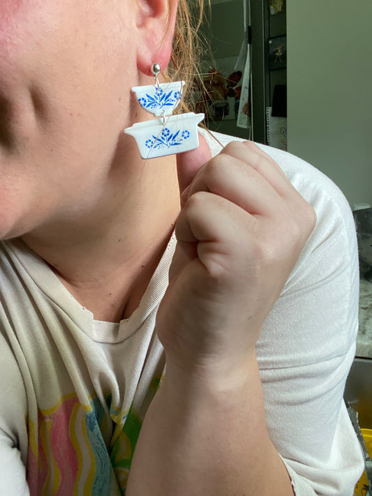 Cornflower Blue Nesting Bowl Dangles