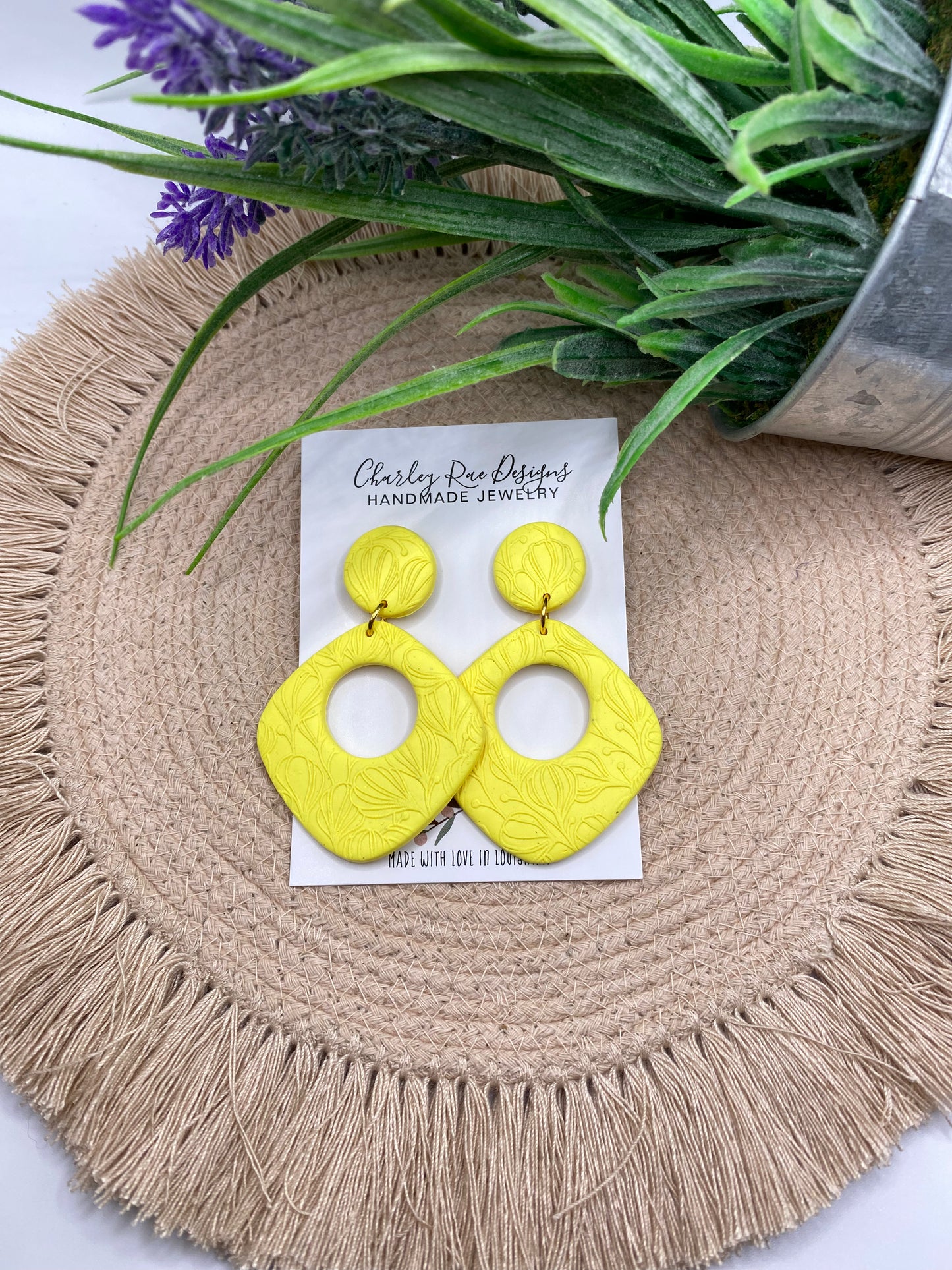 Floral embossed Morgan-Yellow