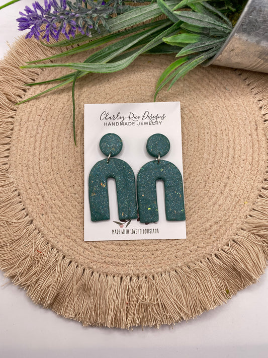 Dangle arched-Mint Blue Opal