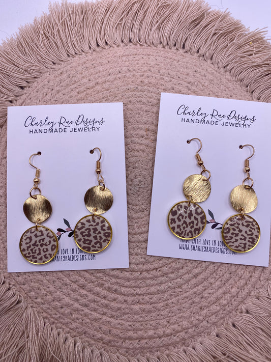 Neutral Leopard Dangles