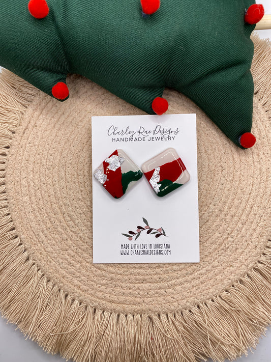 Christmas Terrazzo statement studs