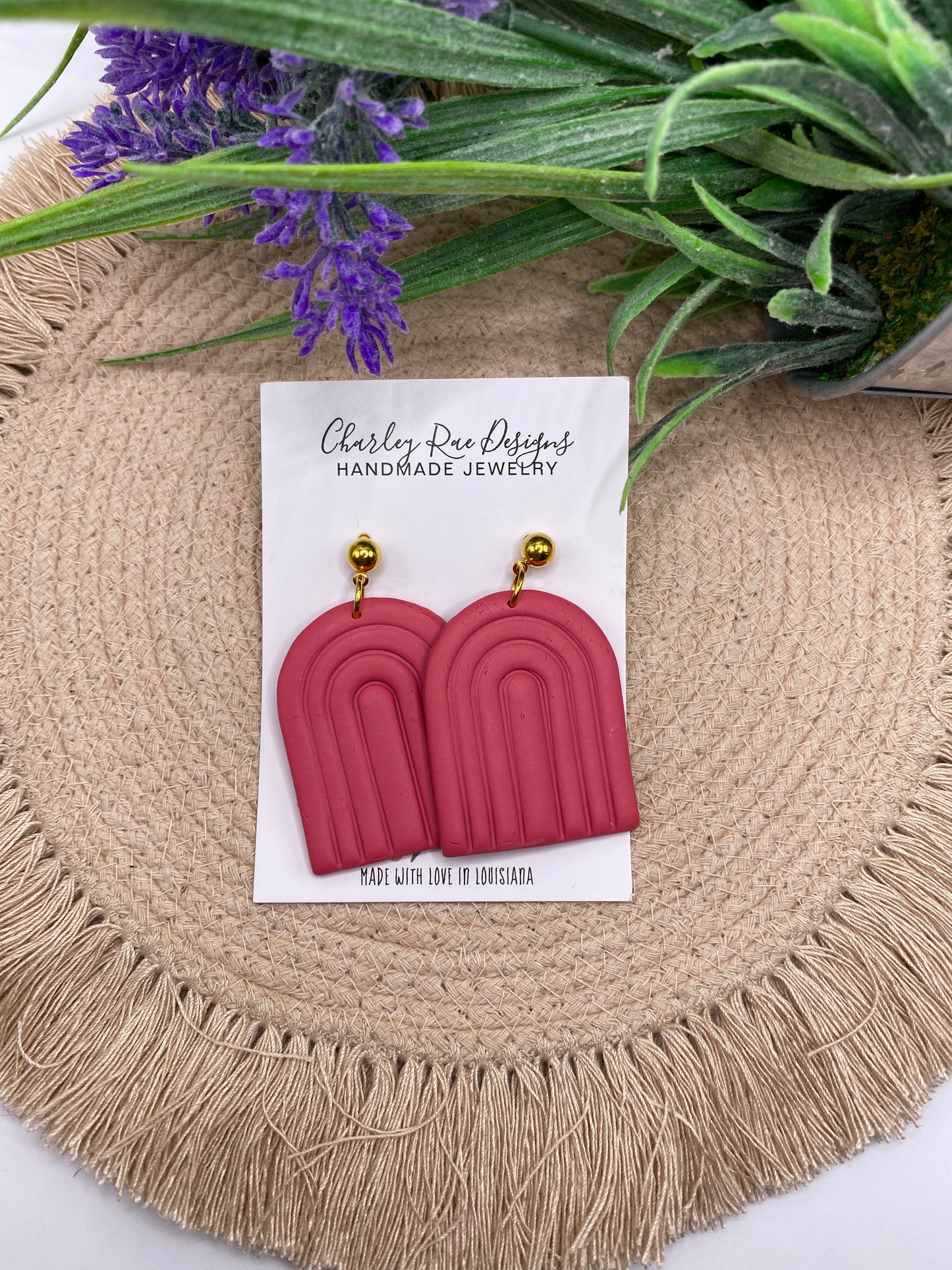 Hot pink Rainbow dangles