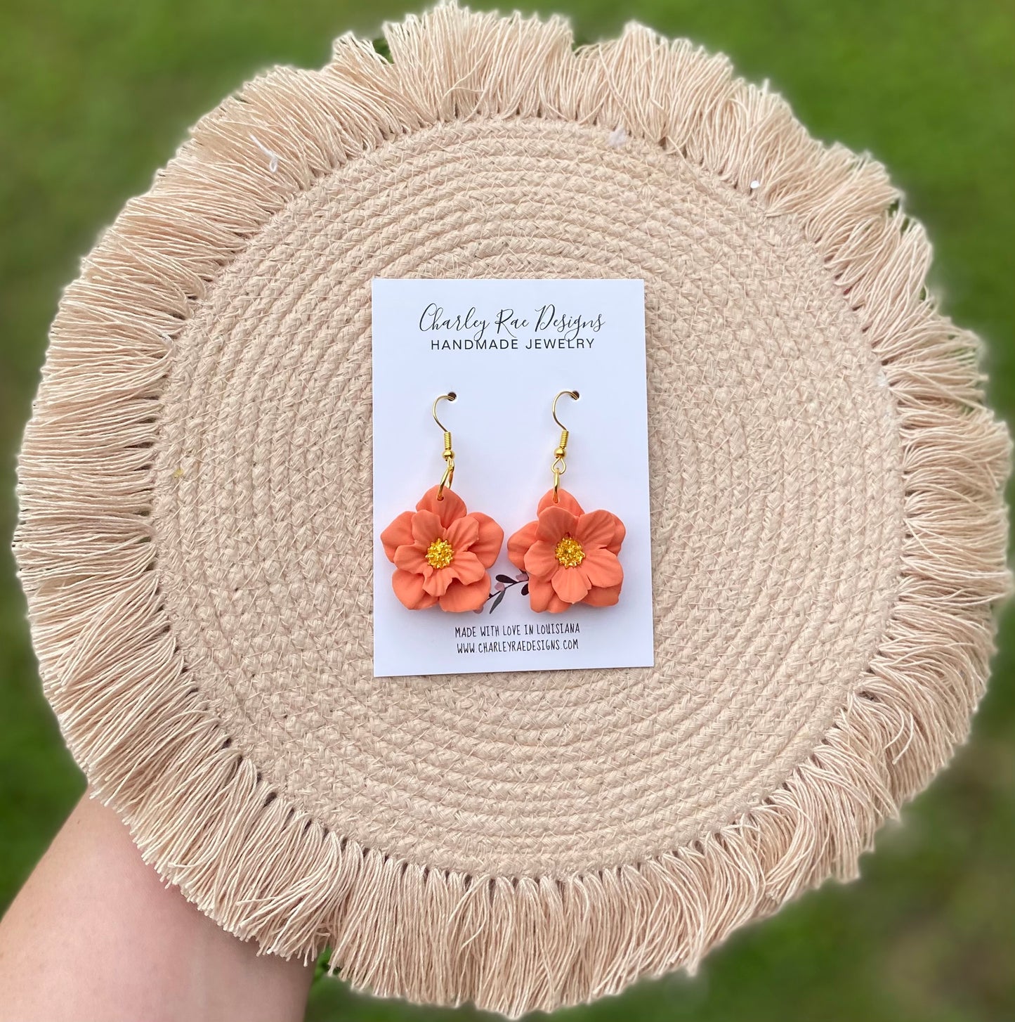 Dahlia flower earrings