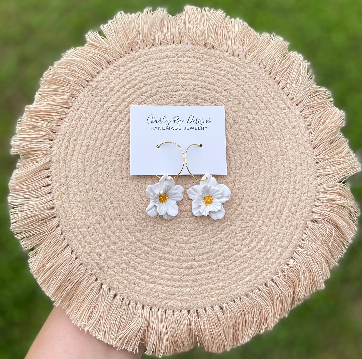 Dahlia flower earrings