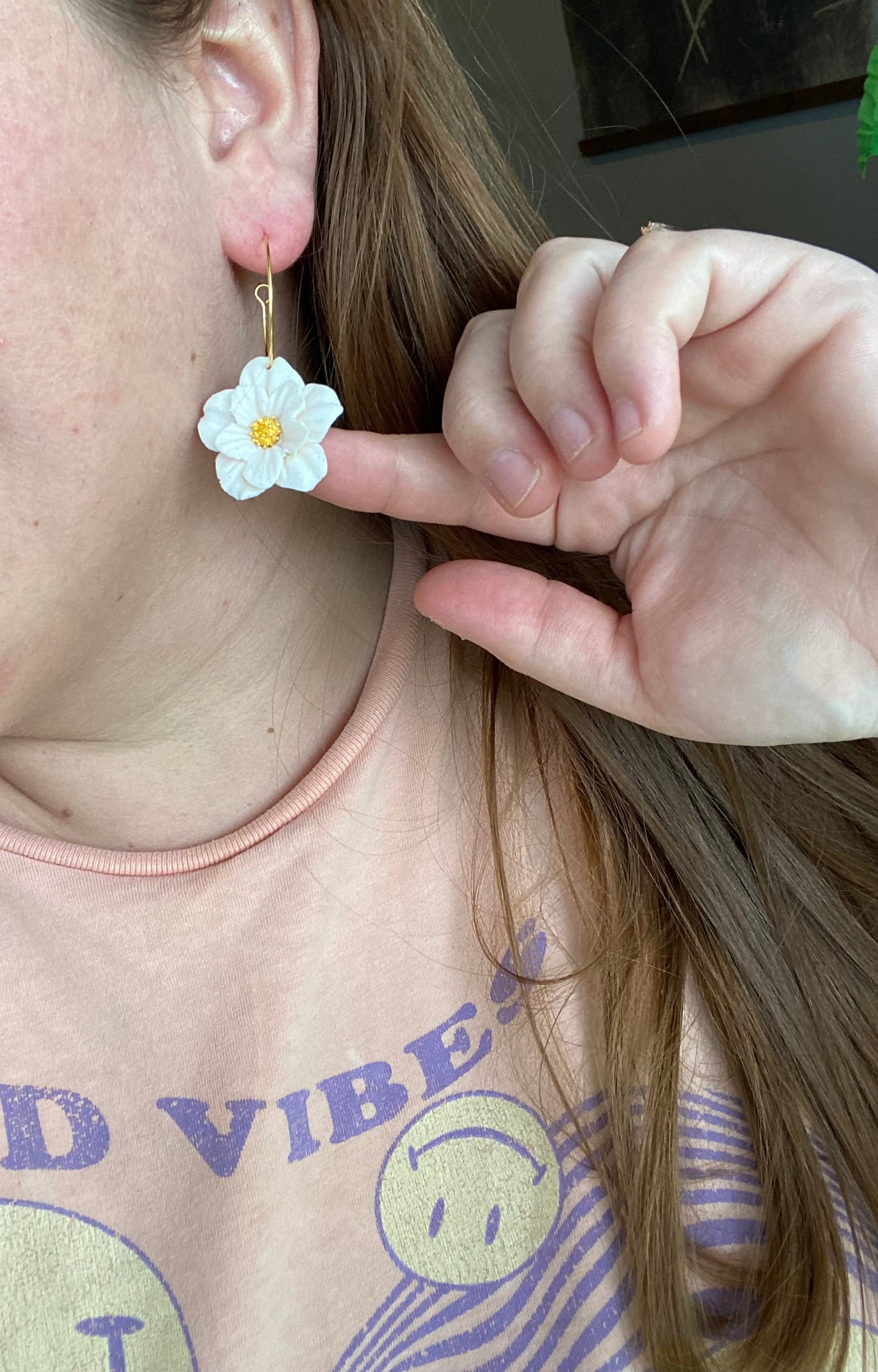 Dahlia flower earrings