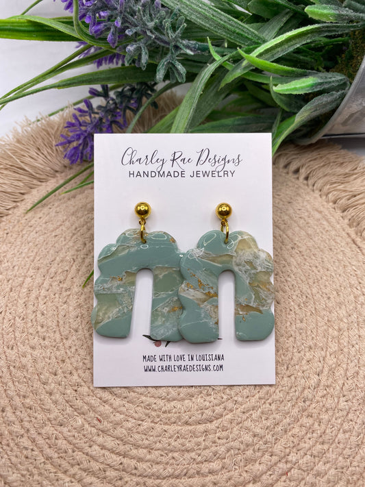 Dreamy Sage Scalloped dangles