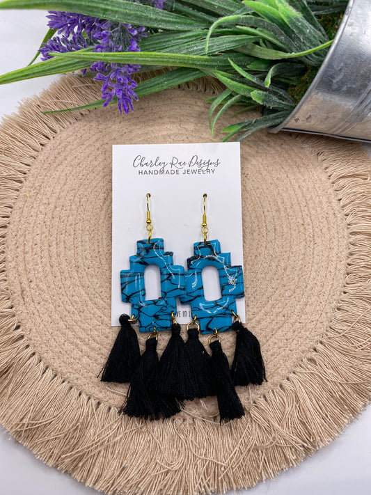 Aztec Tassels-Turquoise