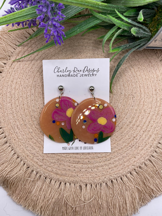 Hand painted floral rounds