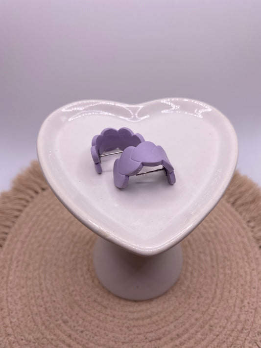 Heart huggie hoops-Lavender