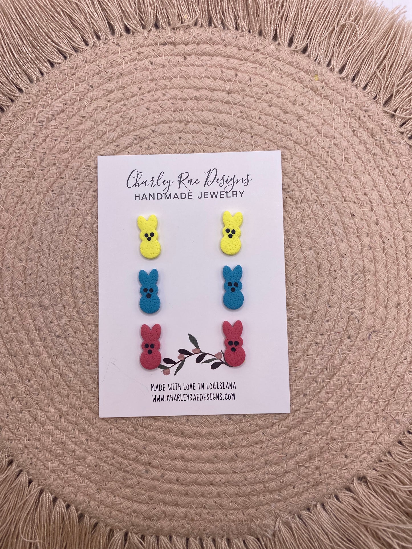 Mini bunny peep studs