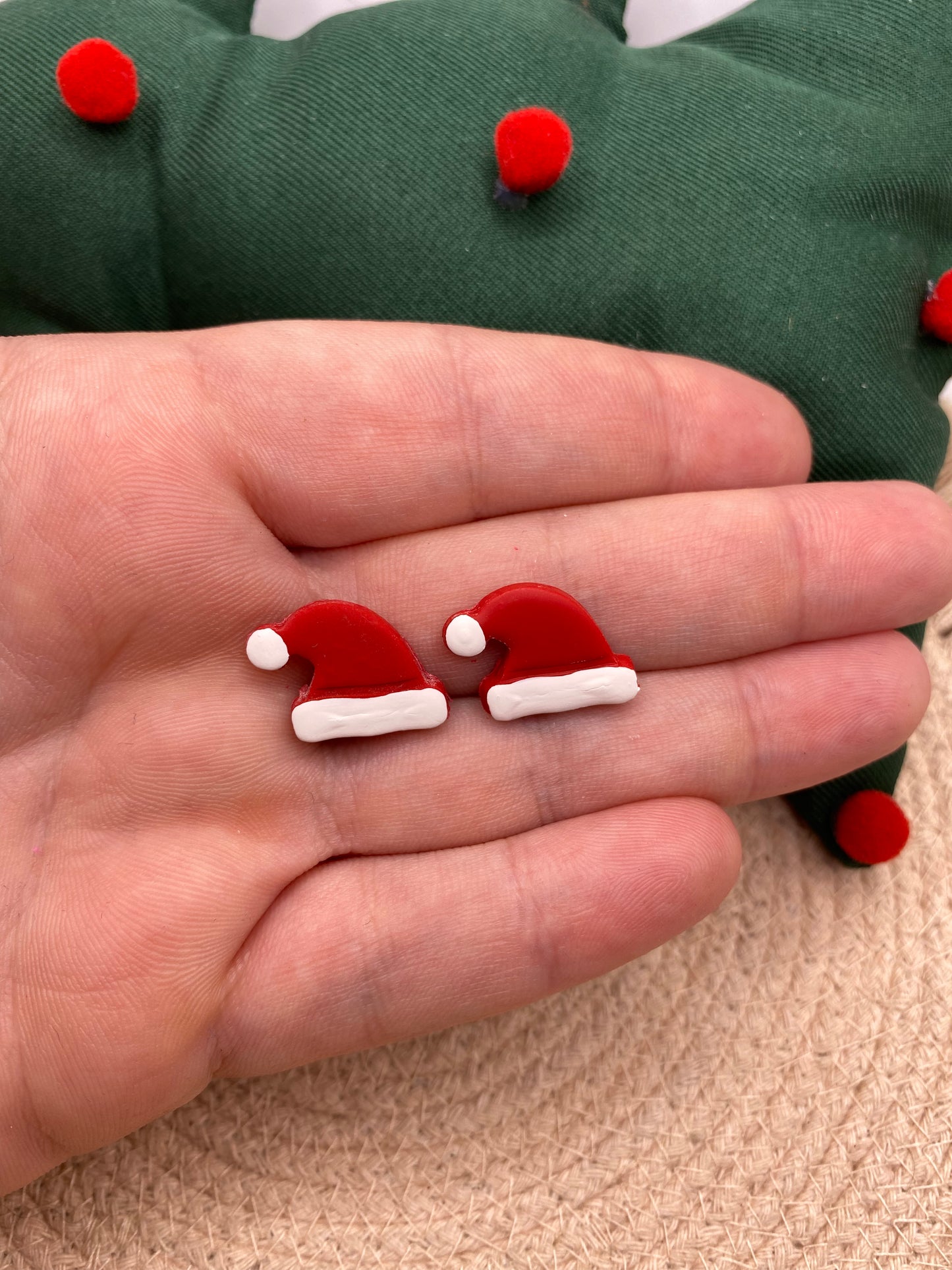 Santa hat studs