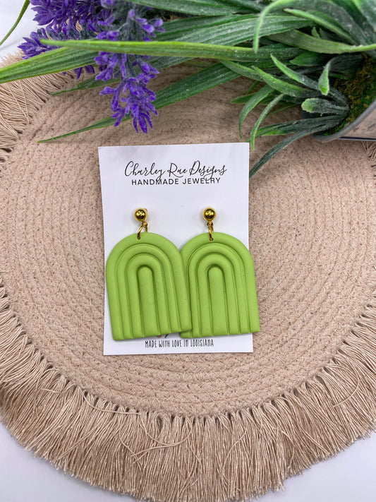 Lime green Rainbow dangles