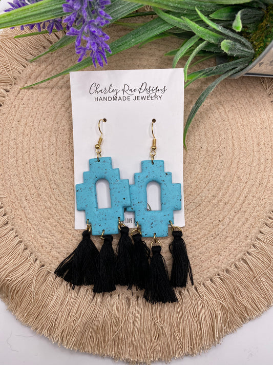 Turquoise Aztec tassels