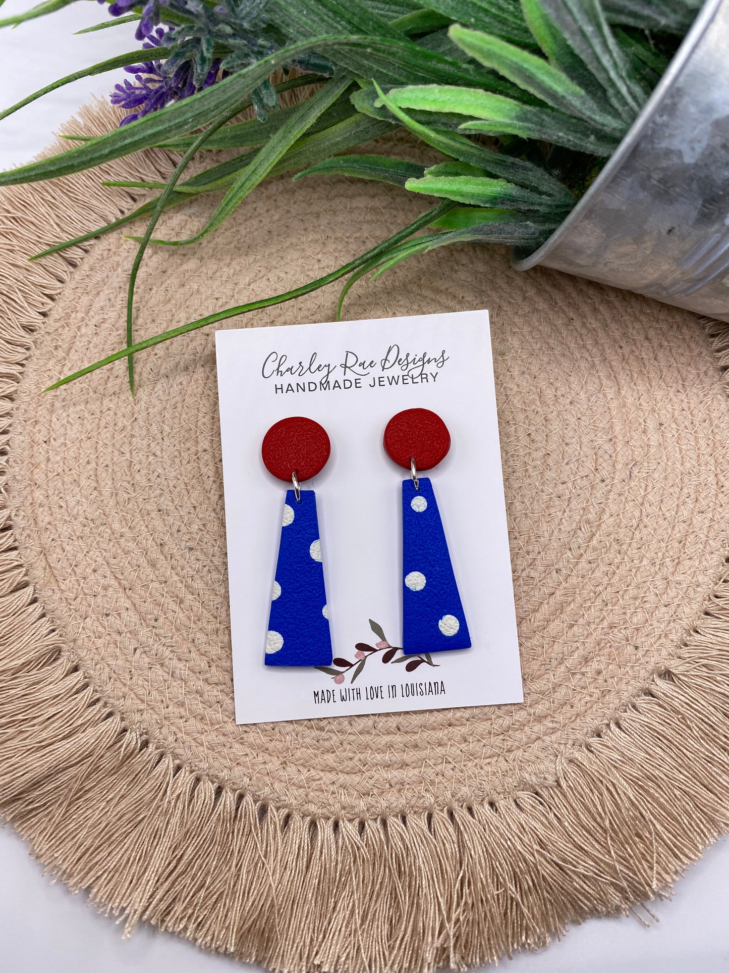 Patriotic Dangles-Blue and White