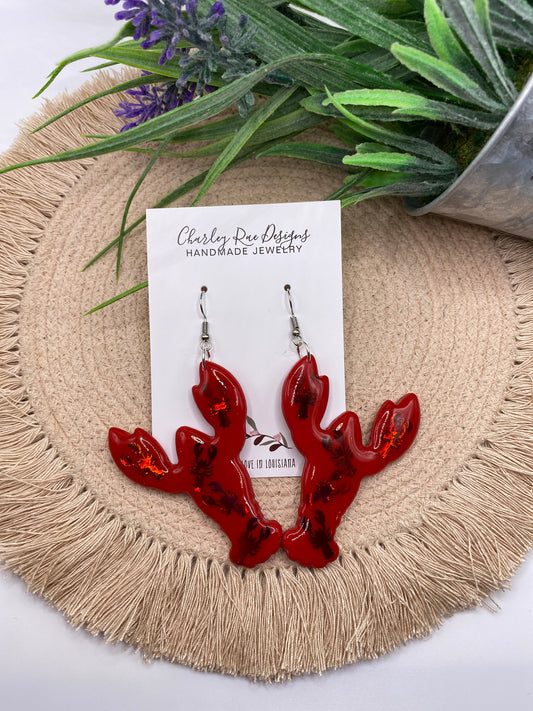 Jumbo crawfish dangles-Glitter