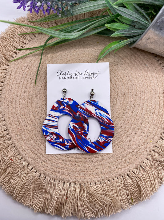 Marbled avocado-Red, White and Blue