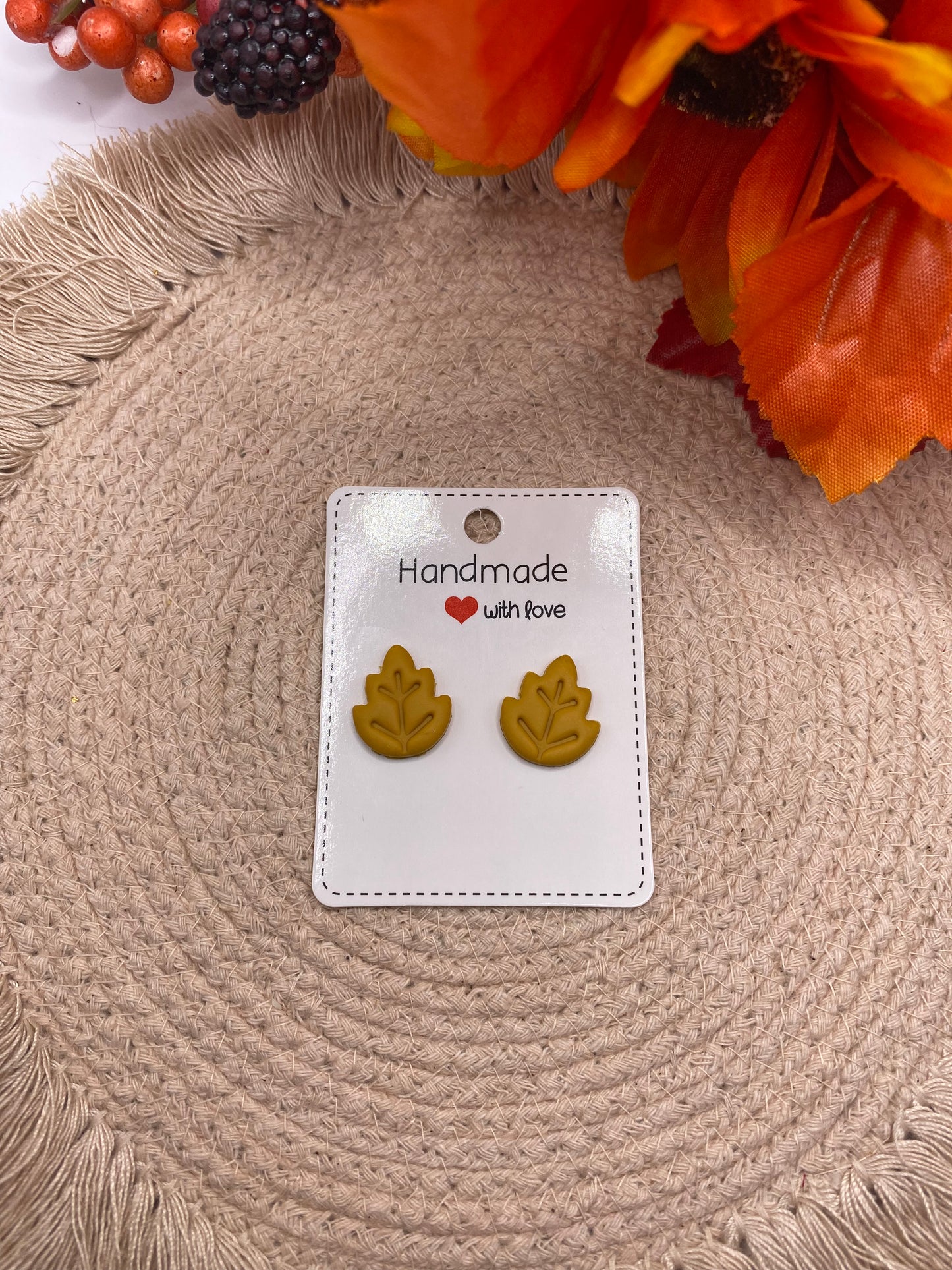 Leaf Studs-Yellow